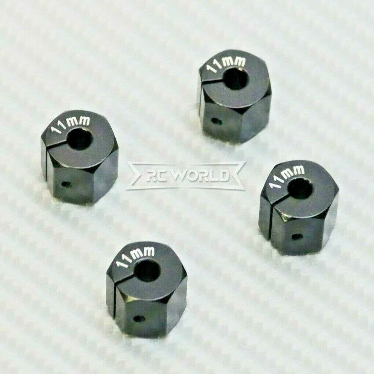 1/10 Anodized Aluminum 11MM WHEEL Spacer 12MM HUB -4 pcs- BLACK