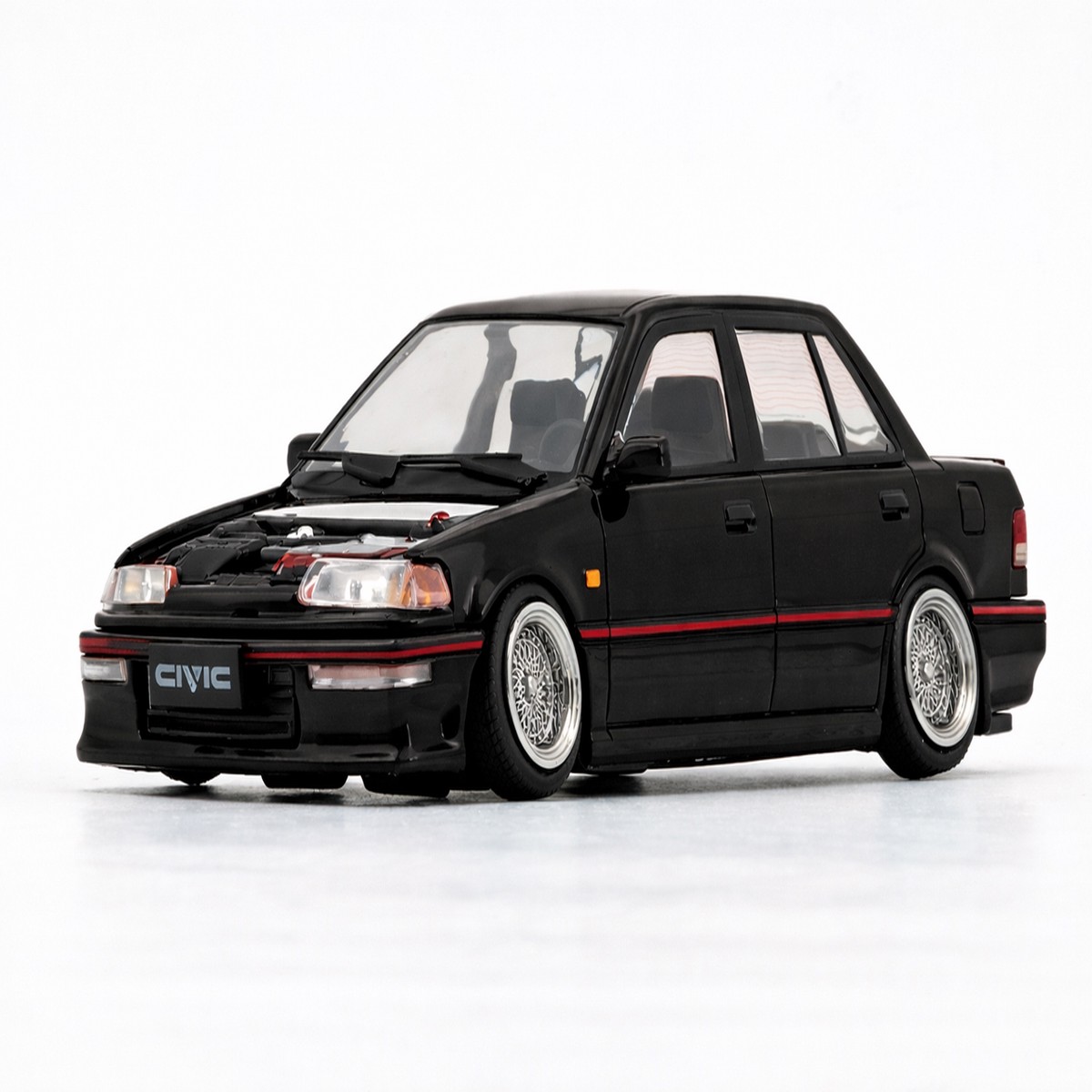 BM 1/64 Die Cast HONDA CIVIC EF2 (LHD) Model Car *BLACK* #64B0405