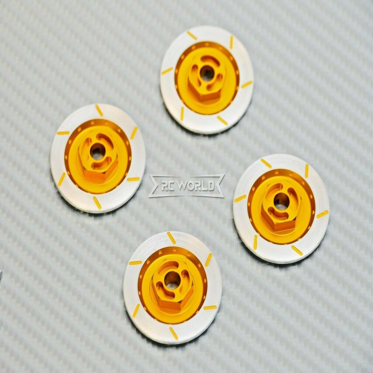 1/10 Aluminum SCALE DISK ROTORS Scale Accessories (4) Pcs Set GOLD
