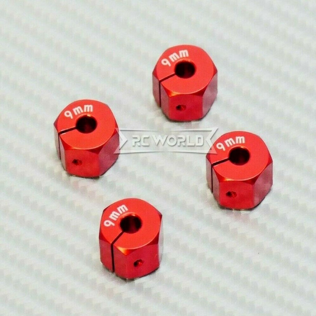 1/10 Anodized Aluminum 9MM WHEEL Spacer 12MM HUB -4 pcs- RED