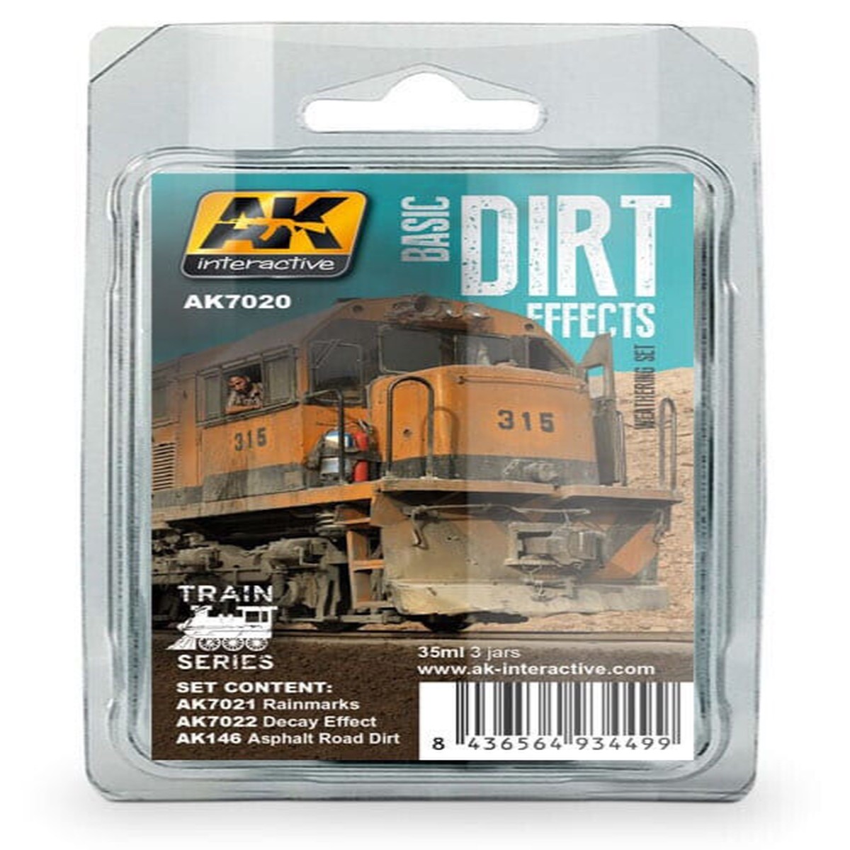 AK Interactive BASIC DIRT EFFECTS Weathering Set AK-7020