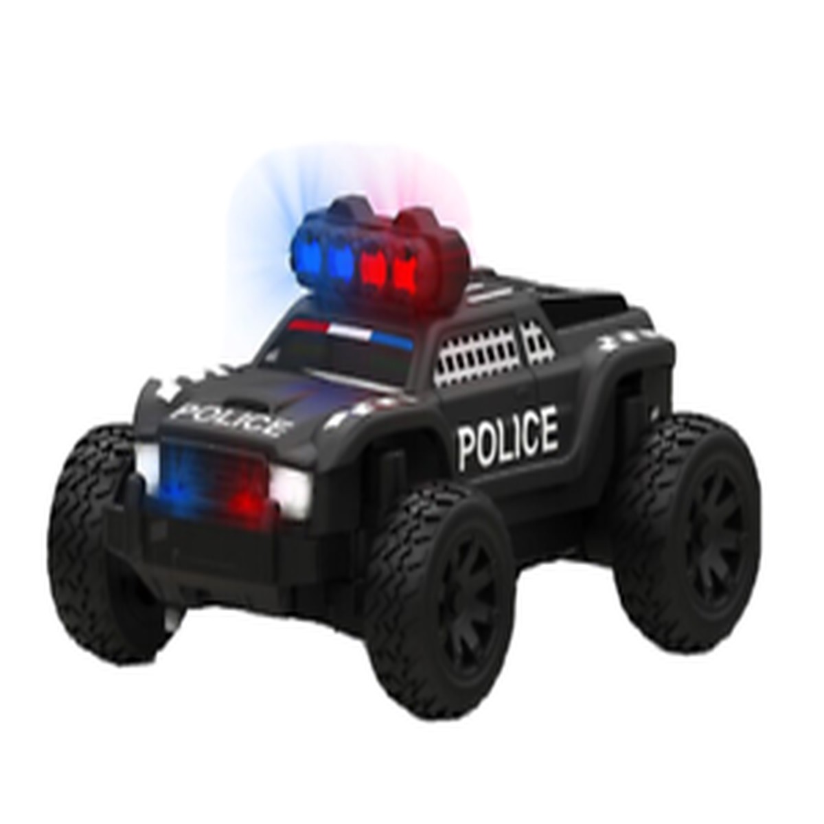 RC 1/76 Micro TRUCK POLICE Off-Road w/ LED Lights -BLACK-