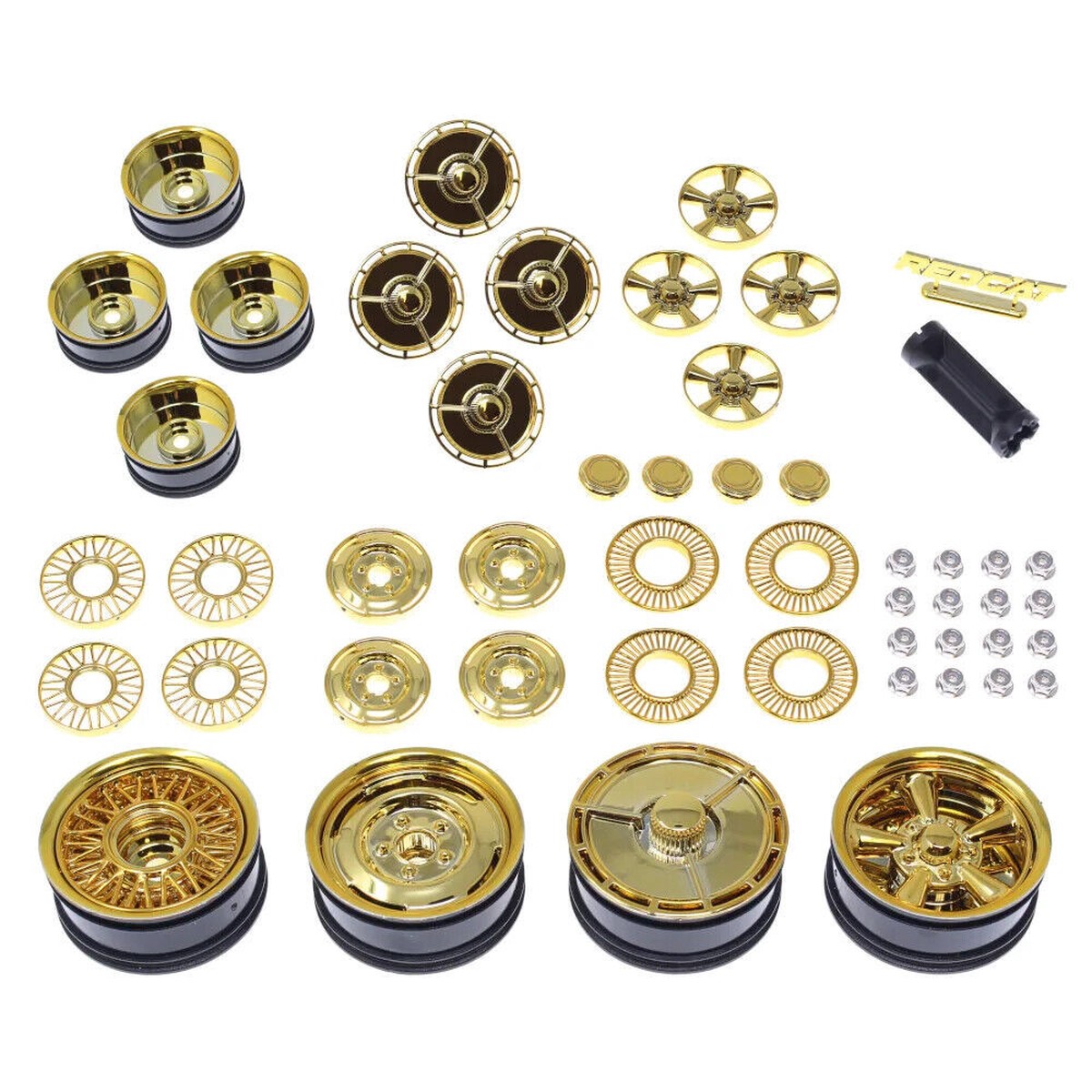 Redcat 1/10 Low Rider Mod WHEELS Set GOLD #RER14736