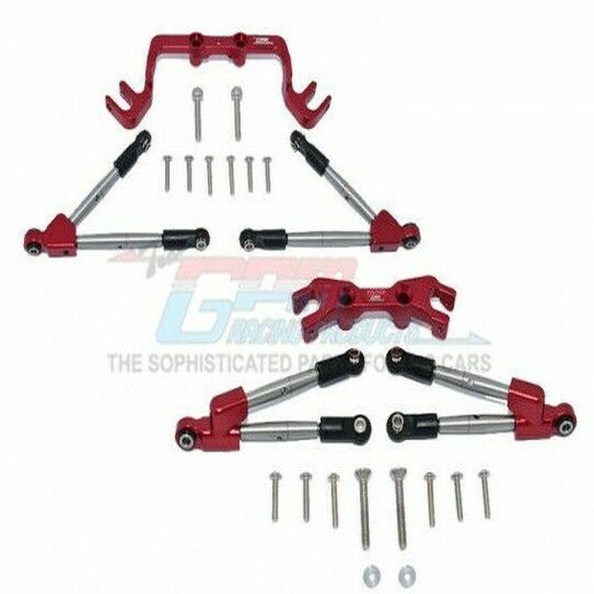 GPM Traxxas Hoss Tie Rod Stablizer Front + Rear #HS049FR -RED-