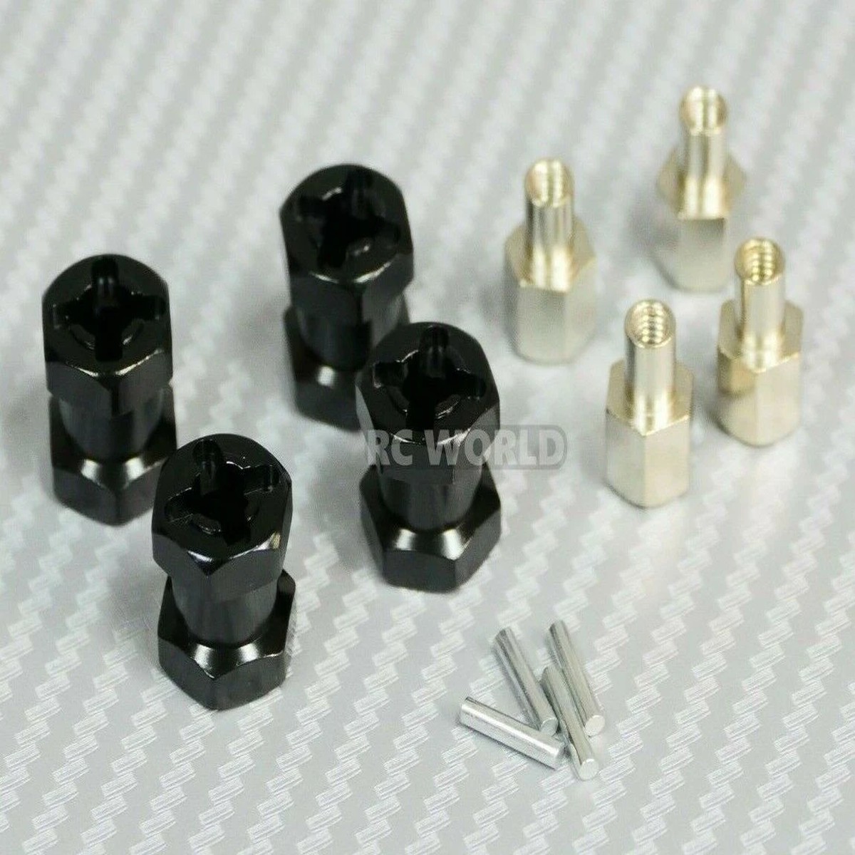 RC 1/10 Scale Anodized Aluminum 15MM WHEEL HUB Extension Spacer -4 pcs- BLACK