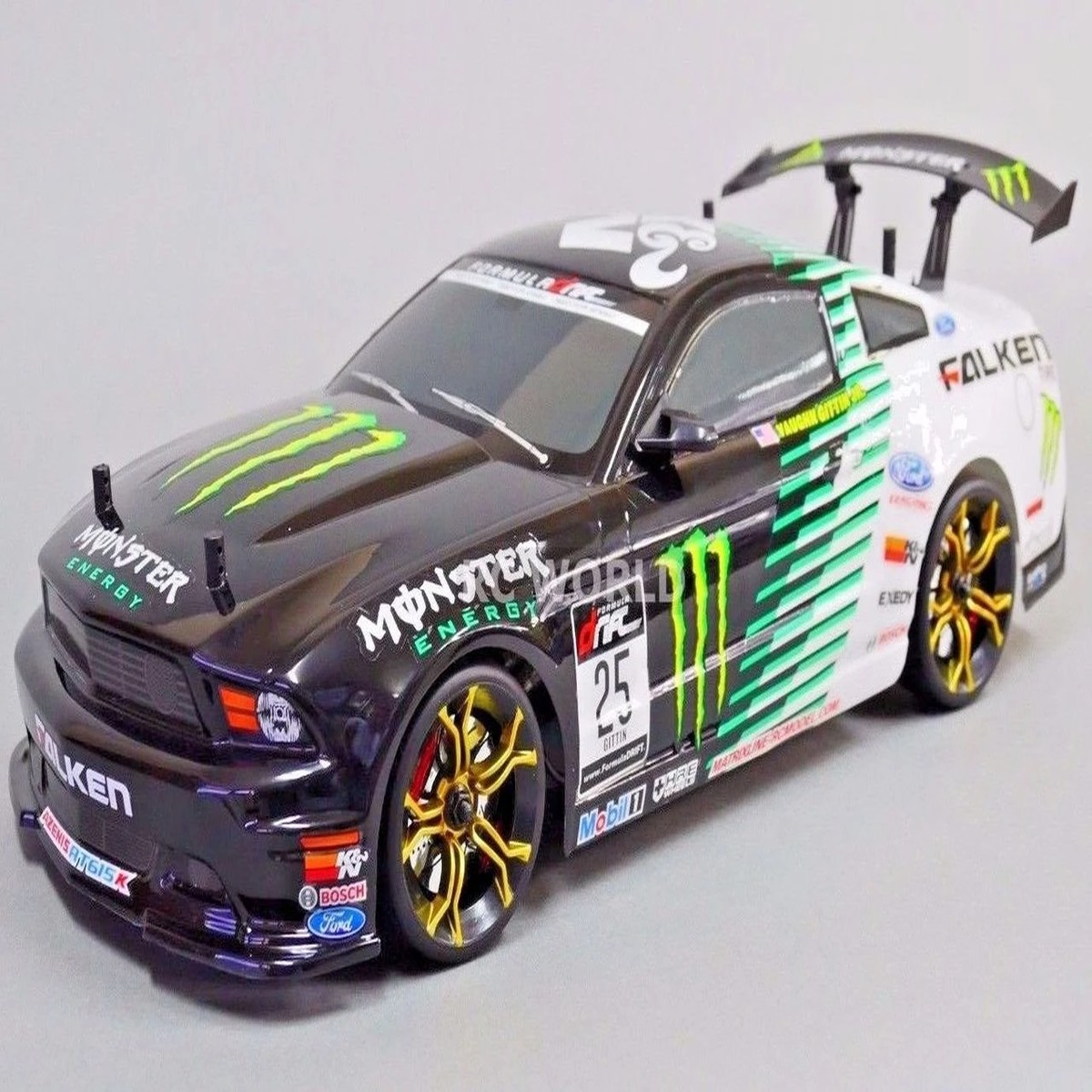 Custom RC 1/10 Drift FORD MUSTANG Monster Energy AWD Belt CAR RTR