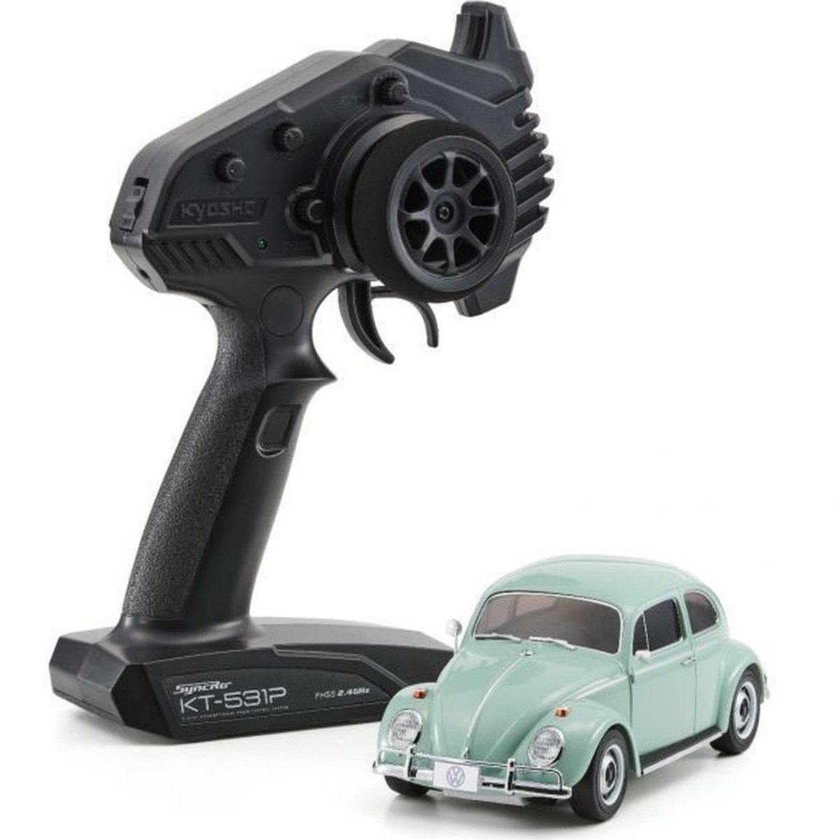 Kyosho Mini-Z RWD MR-04 VW Beetle 1966 Bahama Blue Readyset RTR #32374BBL