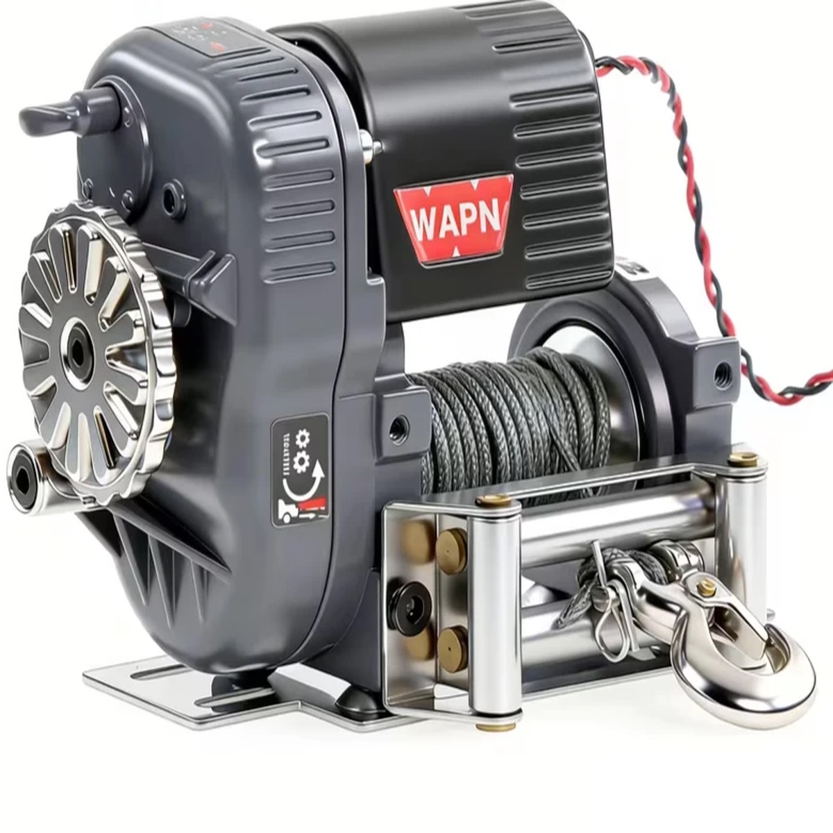 WAPN RC 1/10 ELECTRIC WINCH Large Motor Metal Gear -BLACK-