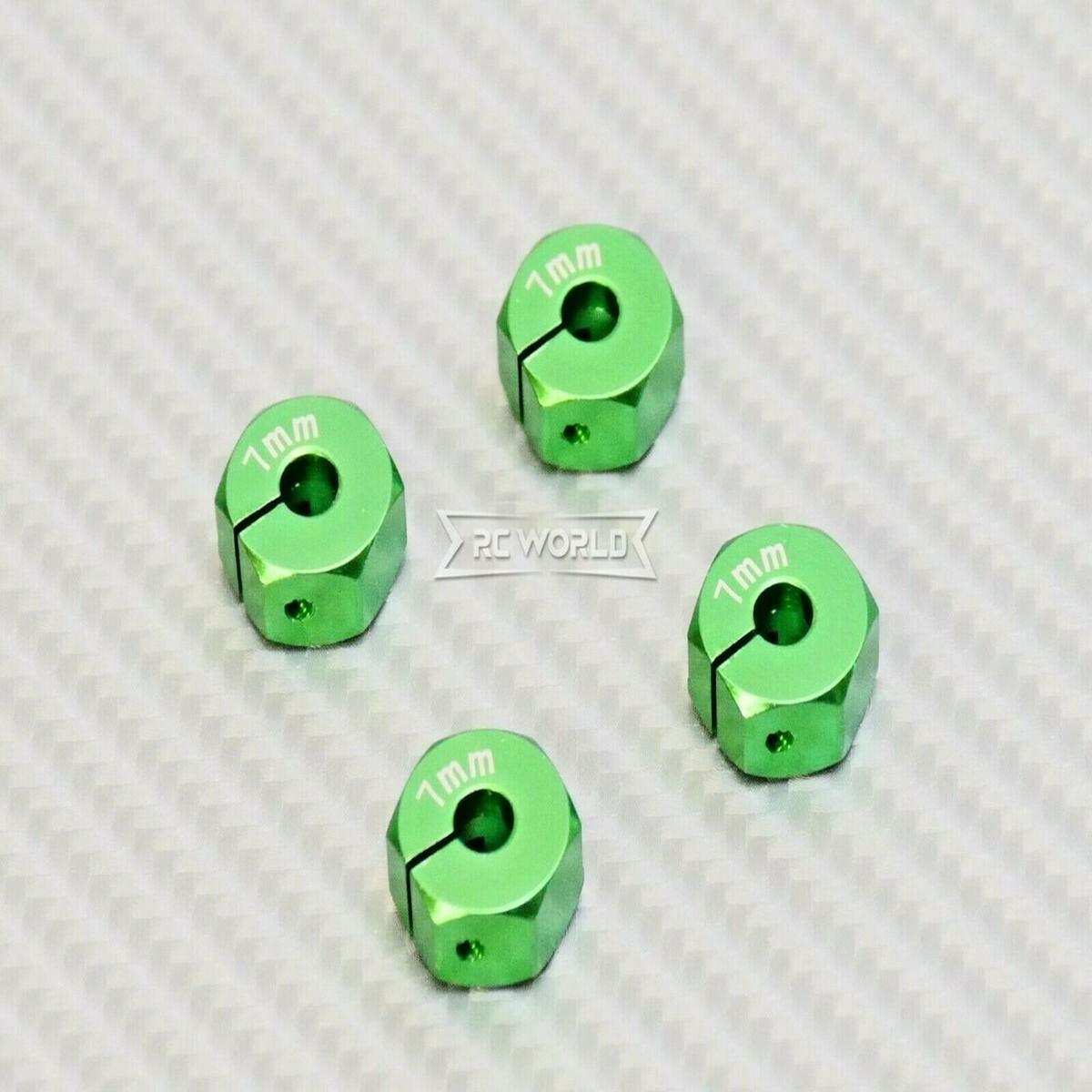 1/10 Anodized Aluminum 7MM WHEEL Spacer 12MM HUB -4 pcs- GREEN