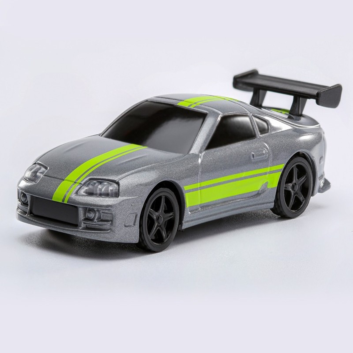 RC 1/76 Micro Car TOYOTA SUPRA Turbo Fast & Furious w/ LED Lights - GRAY -