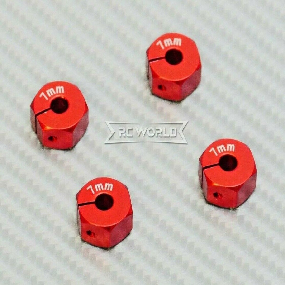 1/10 Anodized Aluminum 7MM WHEEL Spacer 12MM HUB -4 pcs- RED