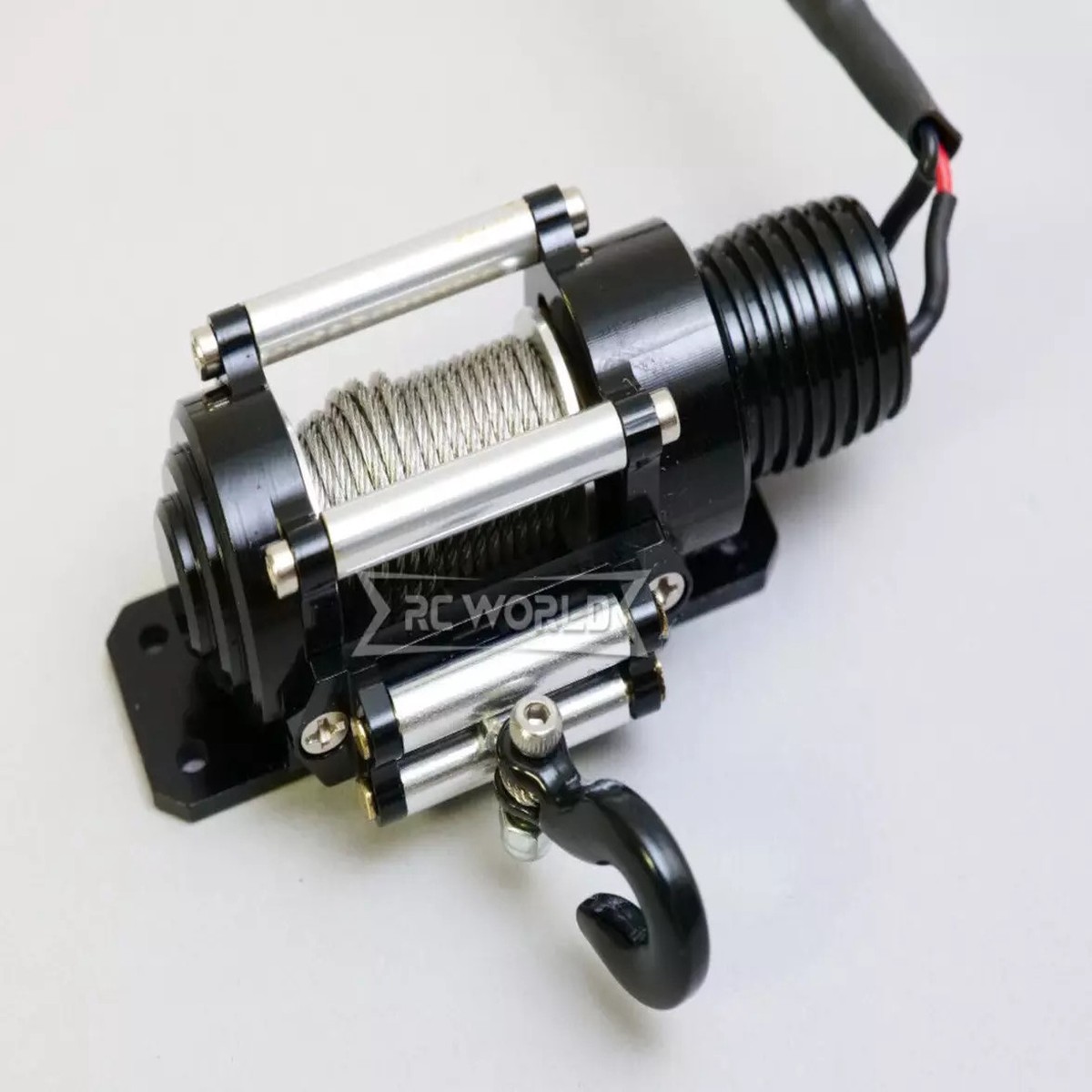 RC 1/10 Scale ELECTRIC WINCH W/ SWITCH Metal For Trucks -BLACK-