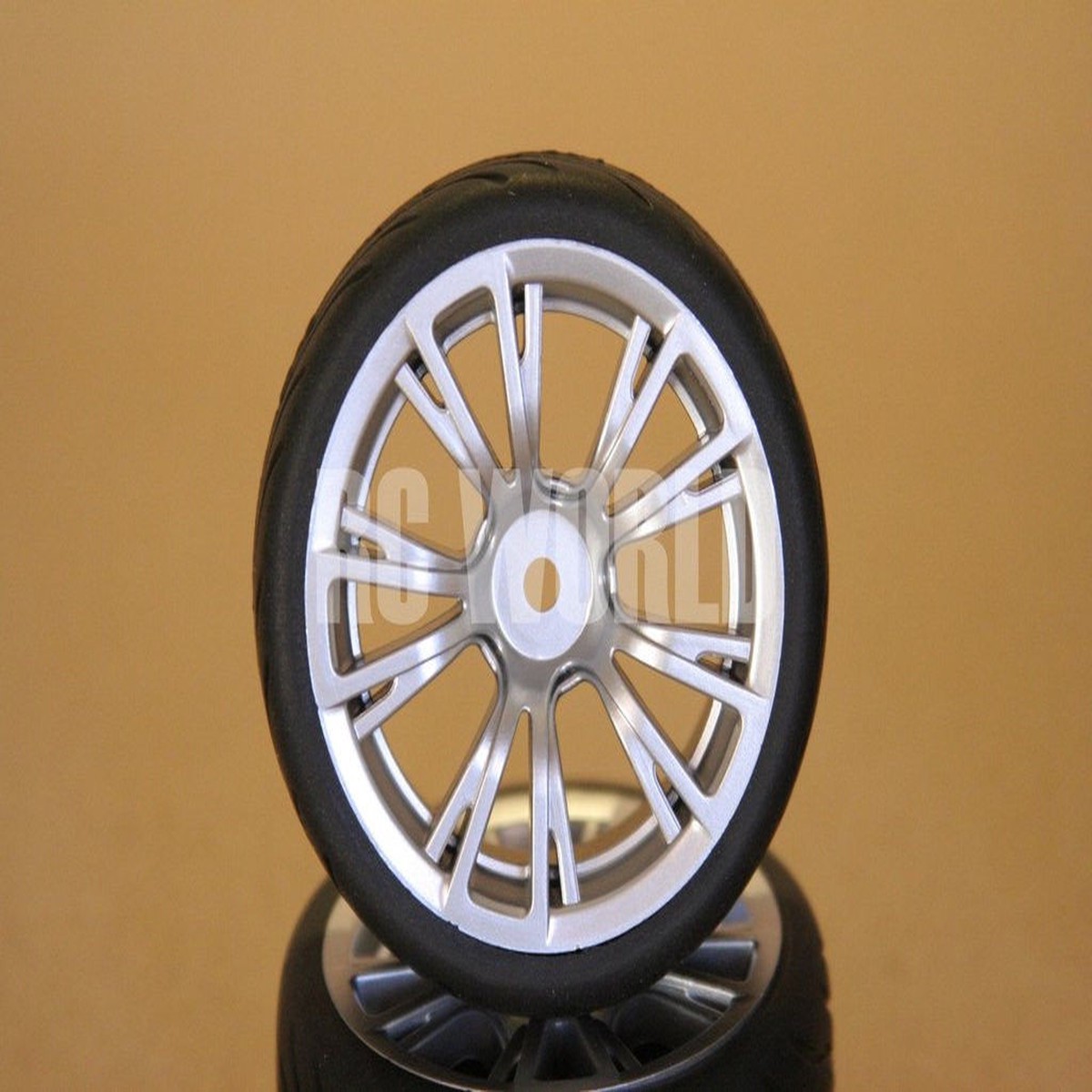 1/10 RC Car Wheels Package SILVER 10 Spoke (4pcs)
