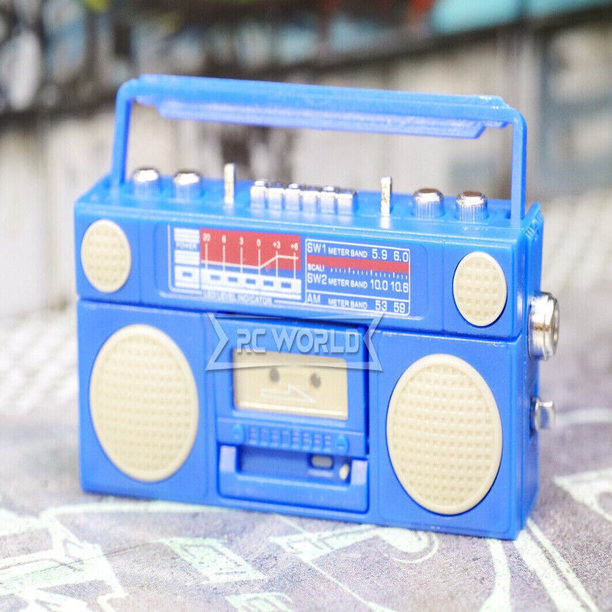 RC 1/10 Scale RADIO BOOMBOX Retro -BLUE-