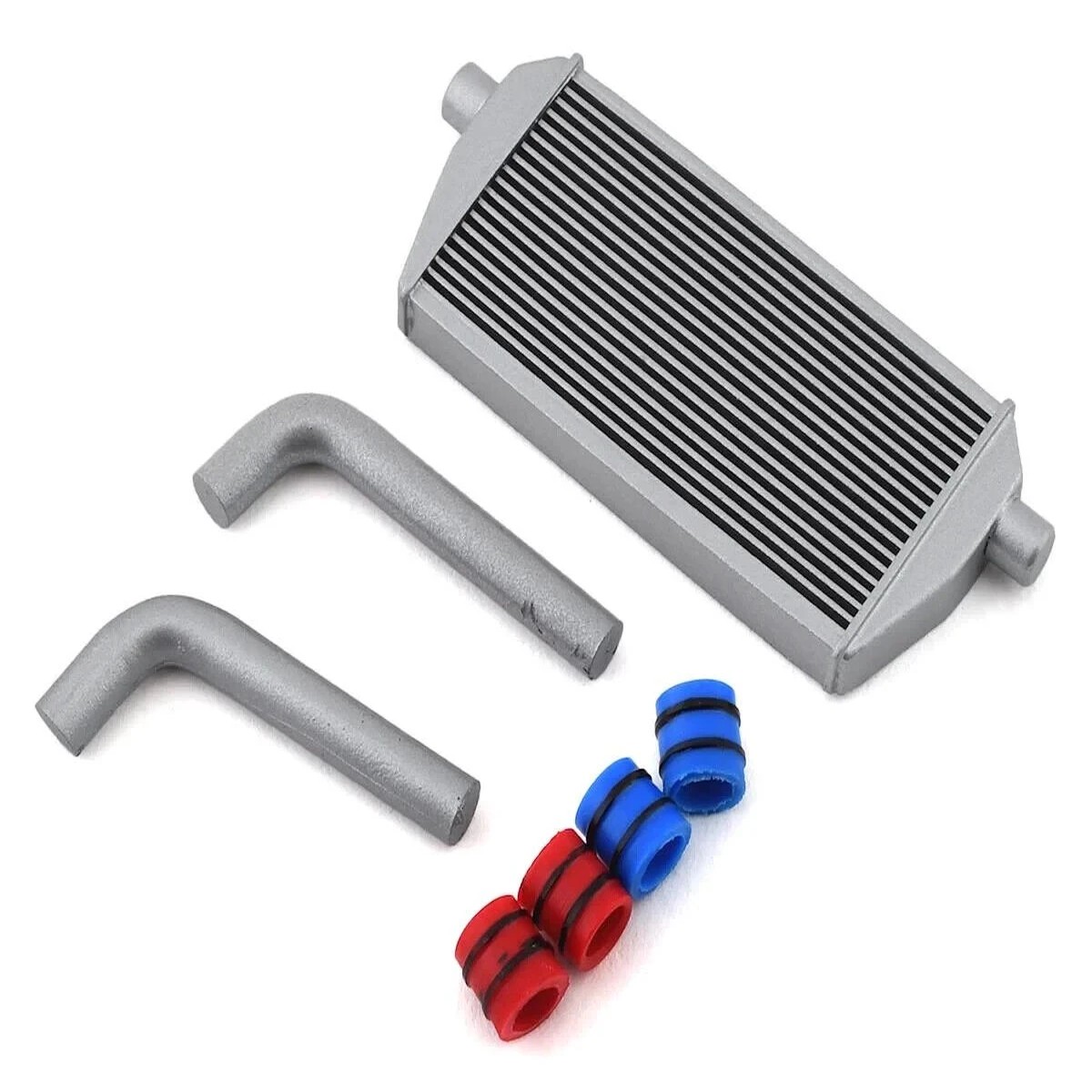 SRC 1/10 Scale FULL INTERCOOLER KIT W/ PIPES *Silver* -MEDIUM- (1pc)