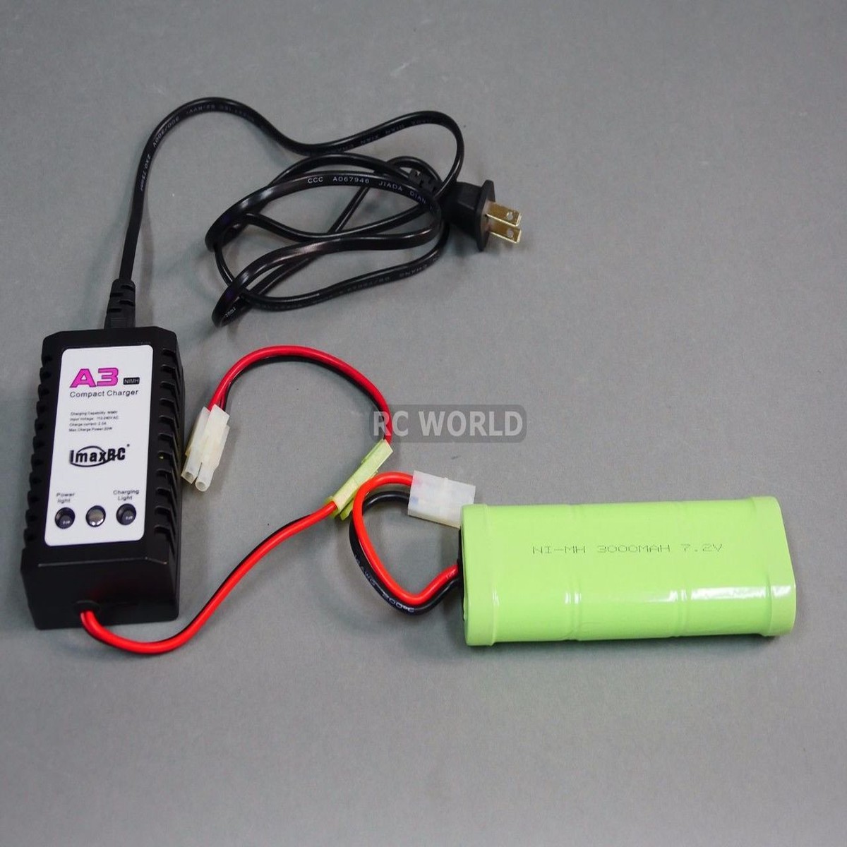 7.2V 3000MAH 6 Cell BATTERY PACK + Quick CHARGER For Axial SCX10