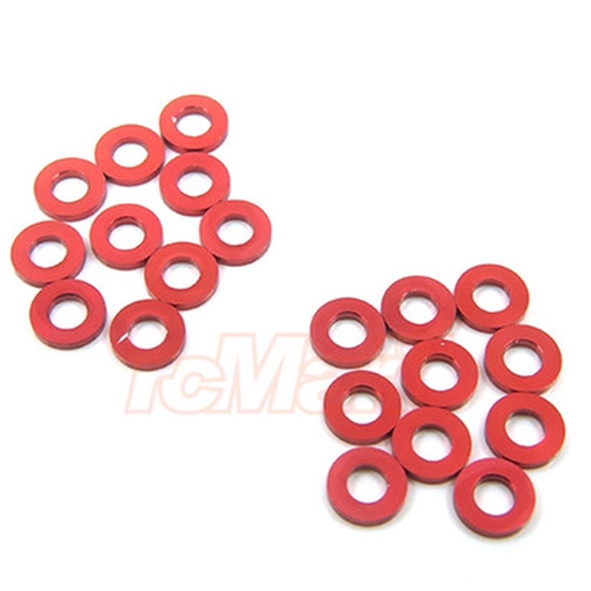 ALUMINUM M3 FLAT WASHER 1MM 20PCS RED