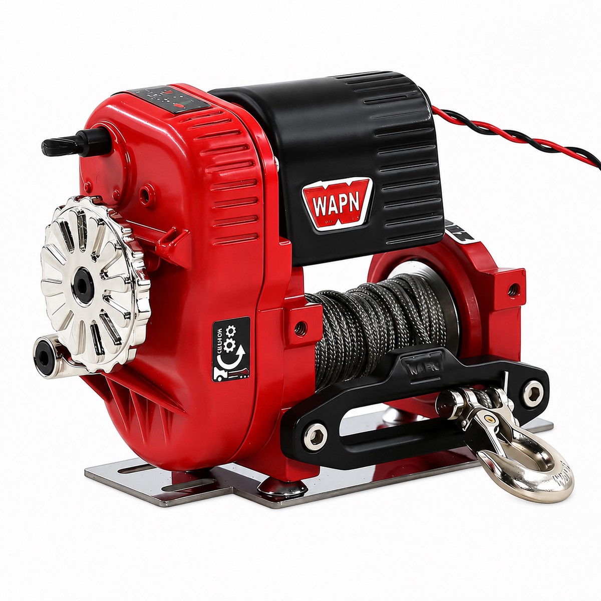 WAPN RC 1/10 ELECTRIC WINCH Large Motor Metal Gear -RED-