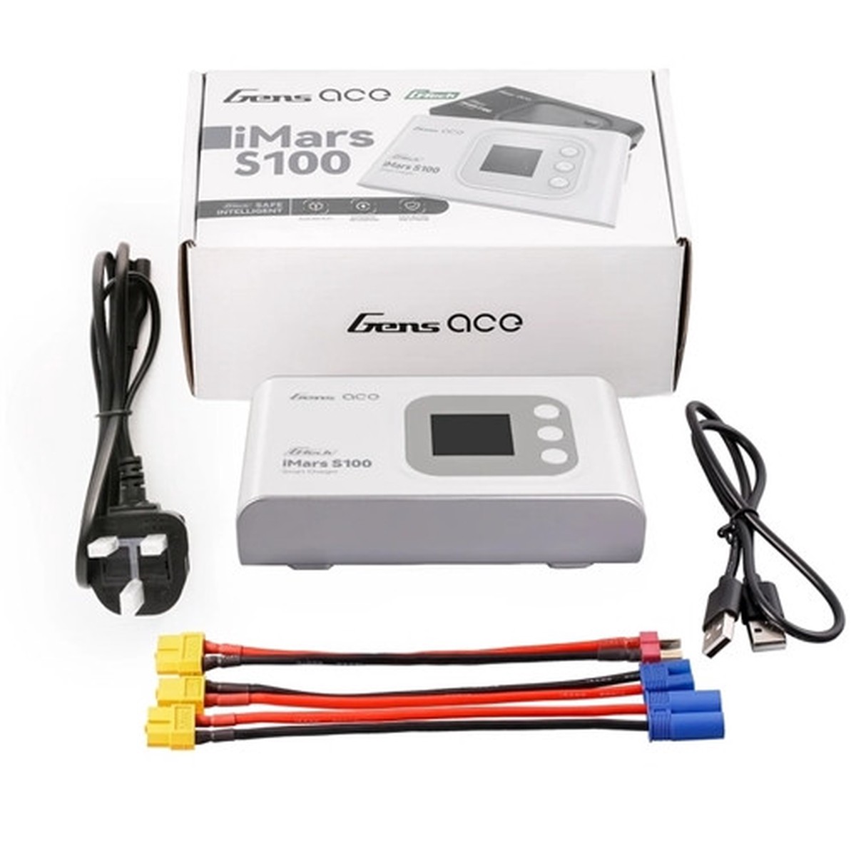 Gens Ace IMars S100 G-Tech Smart AC Balance Battery Charger 1-6S Lipo/Li-ion/LiHV/LiFe 4-18S NIMH 10A/100W (White)