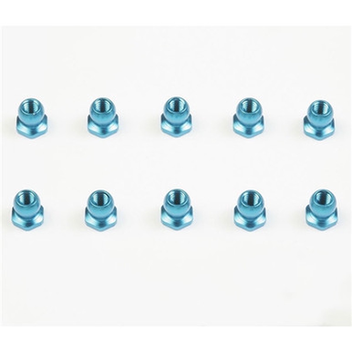 5mm ALUMINUM SHORT BALL NUT (BLUE / 10PCS.)