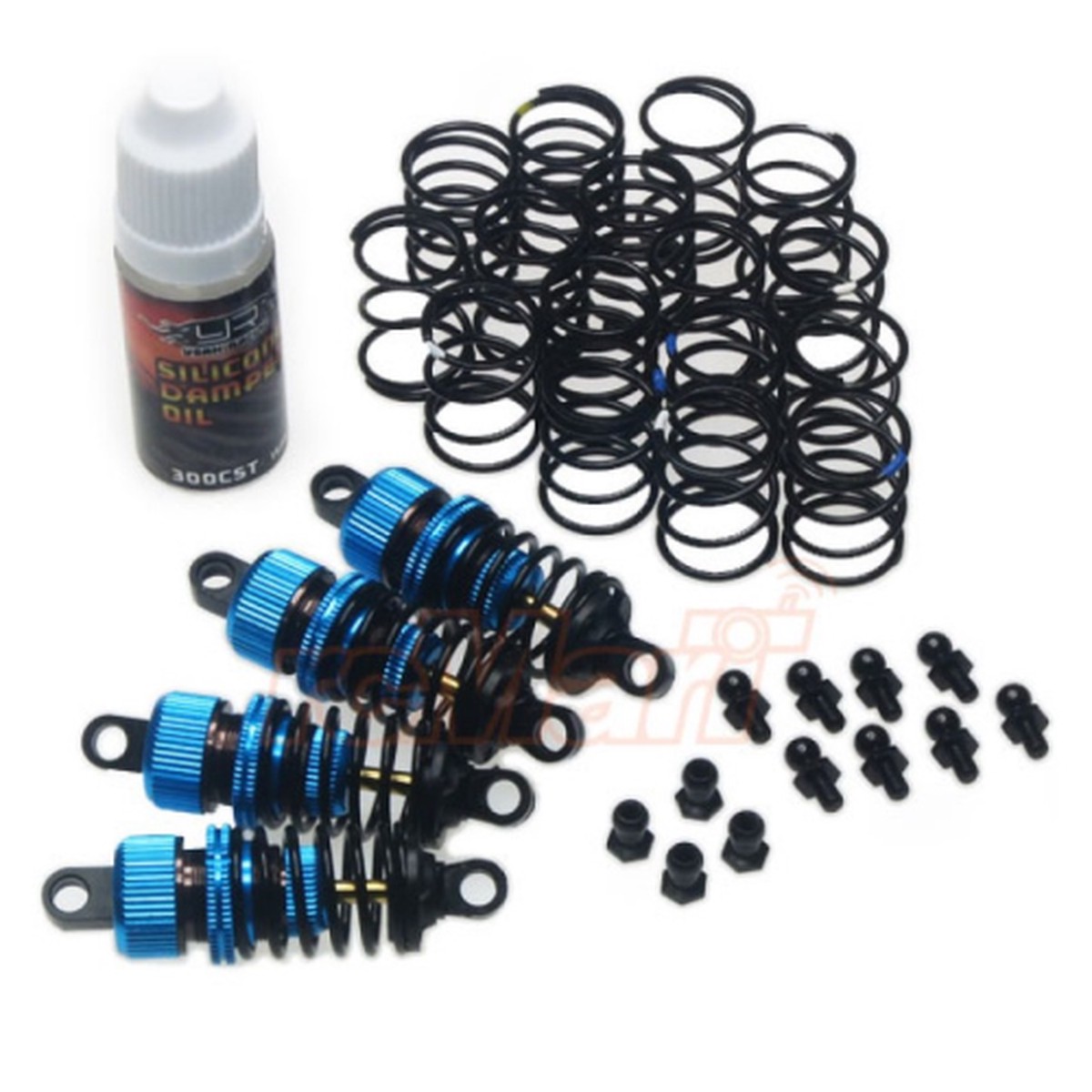 Shock-Gear 50mm Damper Set for 1/10 RC Touring Car Blue