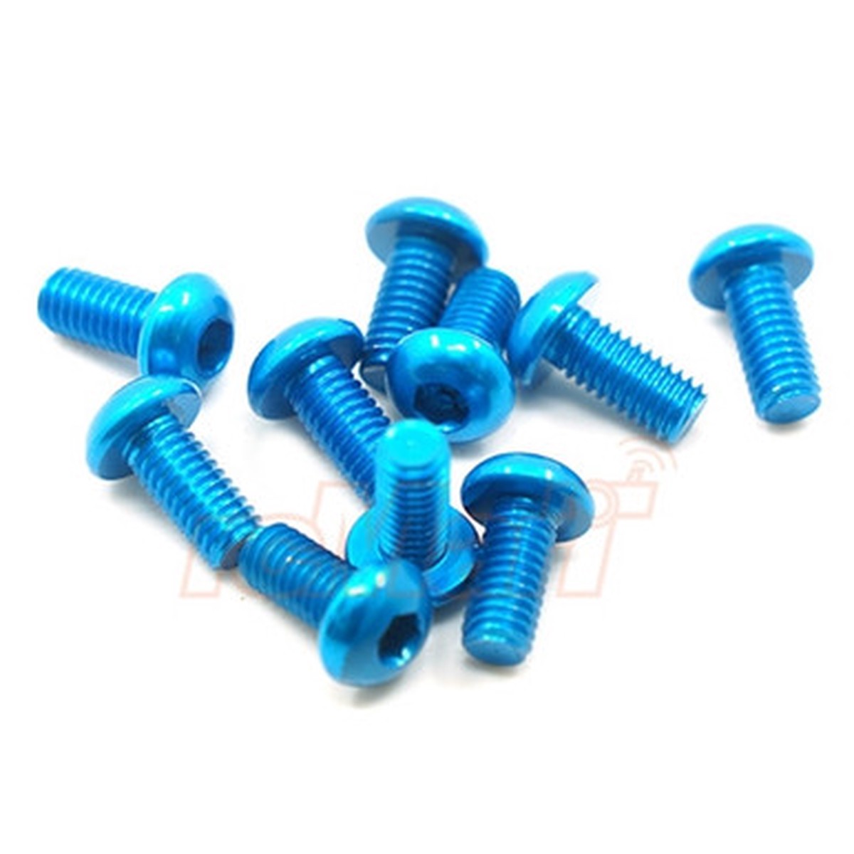 BLUE ALU 7075 3X8MM HEX SOCKET BUTTONHD SCREWS 10P