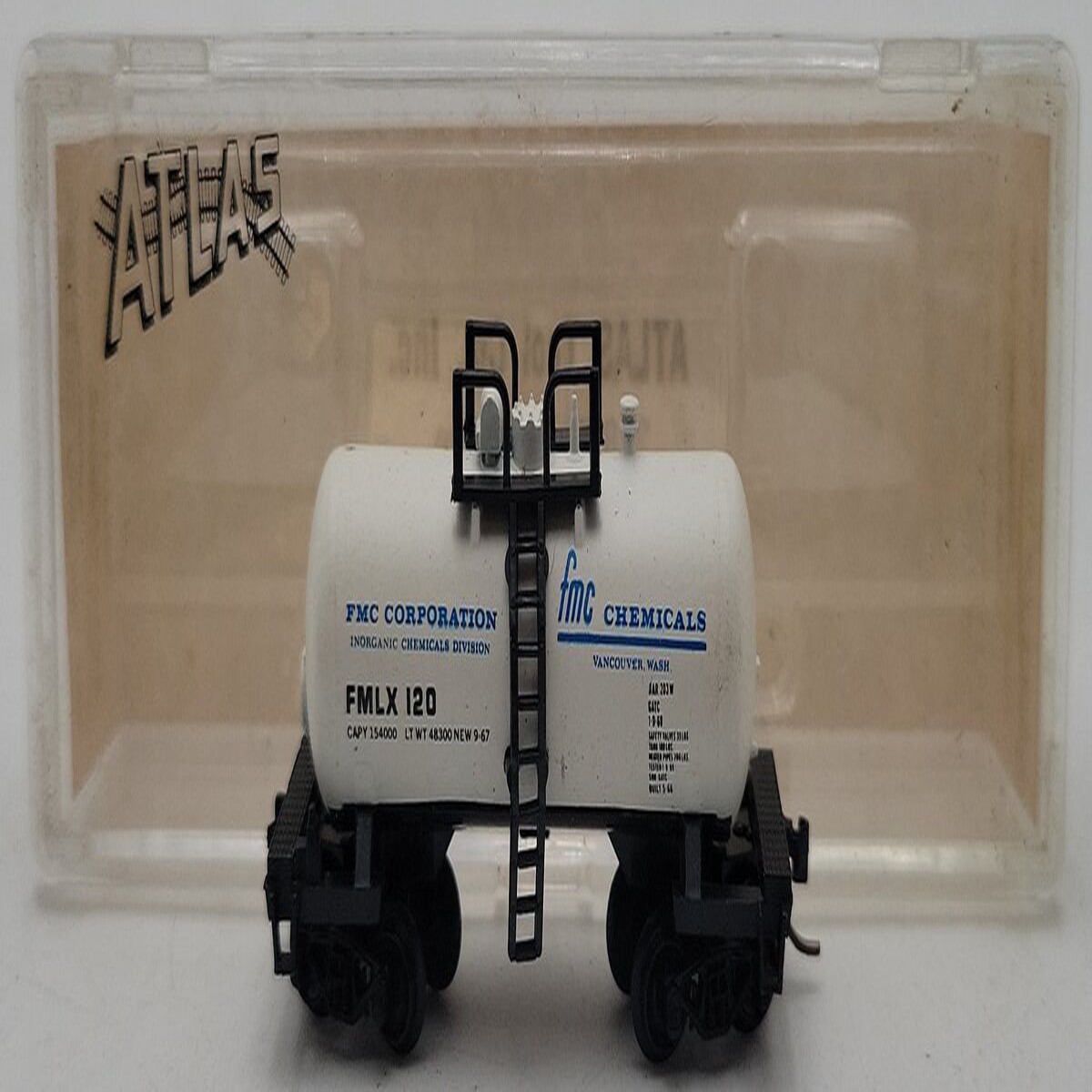Atlas 3247 N Scale Food Machinery Corp. "Beercan" Tank Car #120 EX/Box
