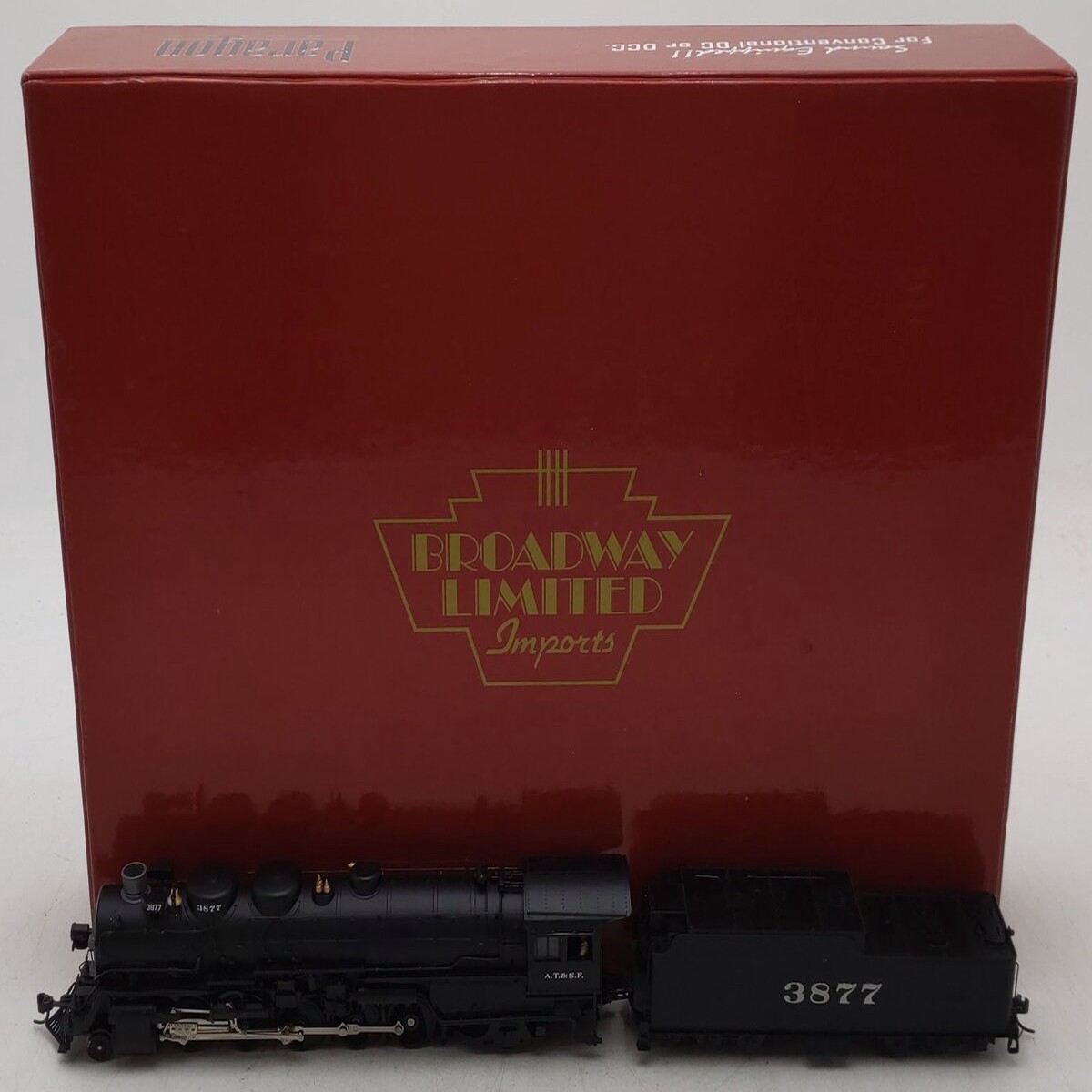 Broadway Limited 81 HO AT&SF 2-10-2 Steam Locomotive #3877 w/DCC & QSI Sound EX/Box
