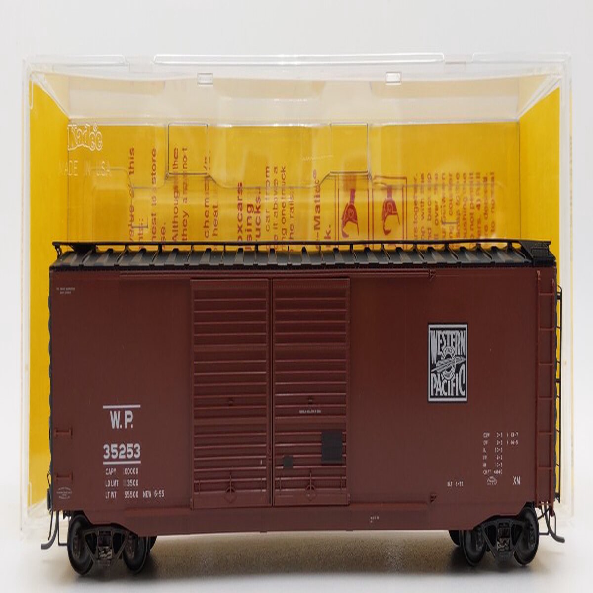 Kadee 6507 HO Scale Western Pacific 50' PS-1 Boxcar W/ 2100 Scale Coupler #35253 EX/Box
