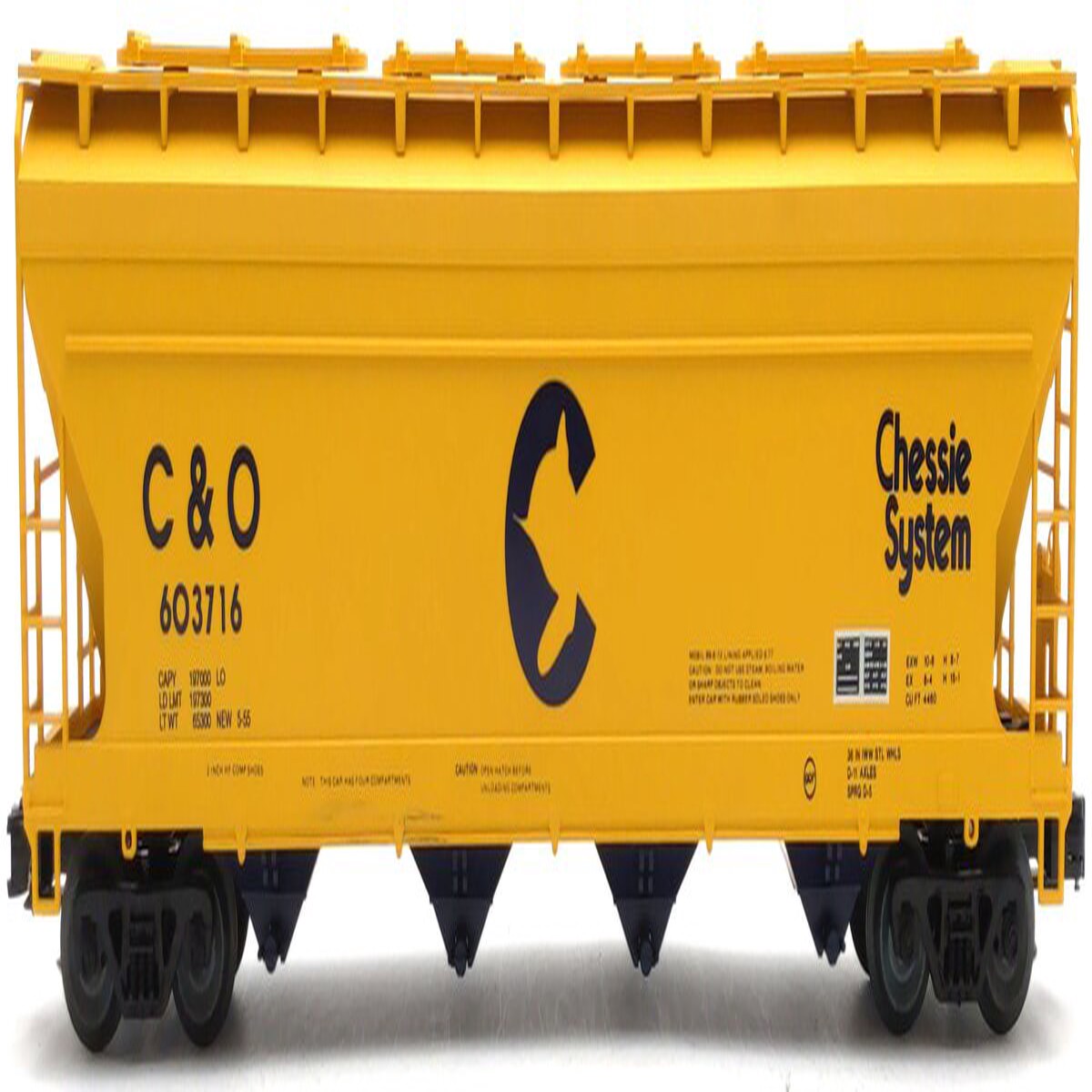 Weaver U1704 Chessie 4-Bay Centerflow Hopper Car VG