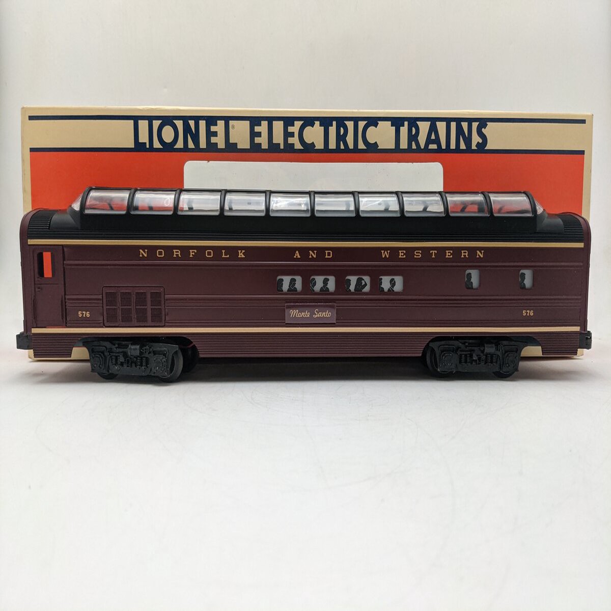 Lionel 6-19108 O Gauge Norfolk & Western "Monte Santo" Full Vista Dome Car #576 VG/Box