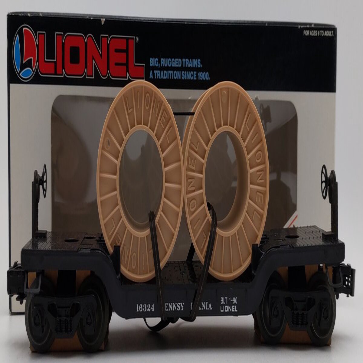 Lionel 6-16324 O Gauge Pennsylvania Depressed Center Flatcar with Cable Reels LN/Box