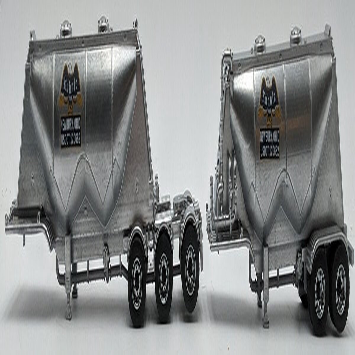 Custom Built 1:50 Diecast Custom Set Doubles B Train Pneumatic Trailers Silver VG