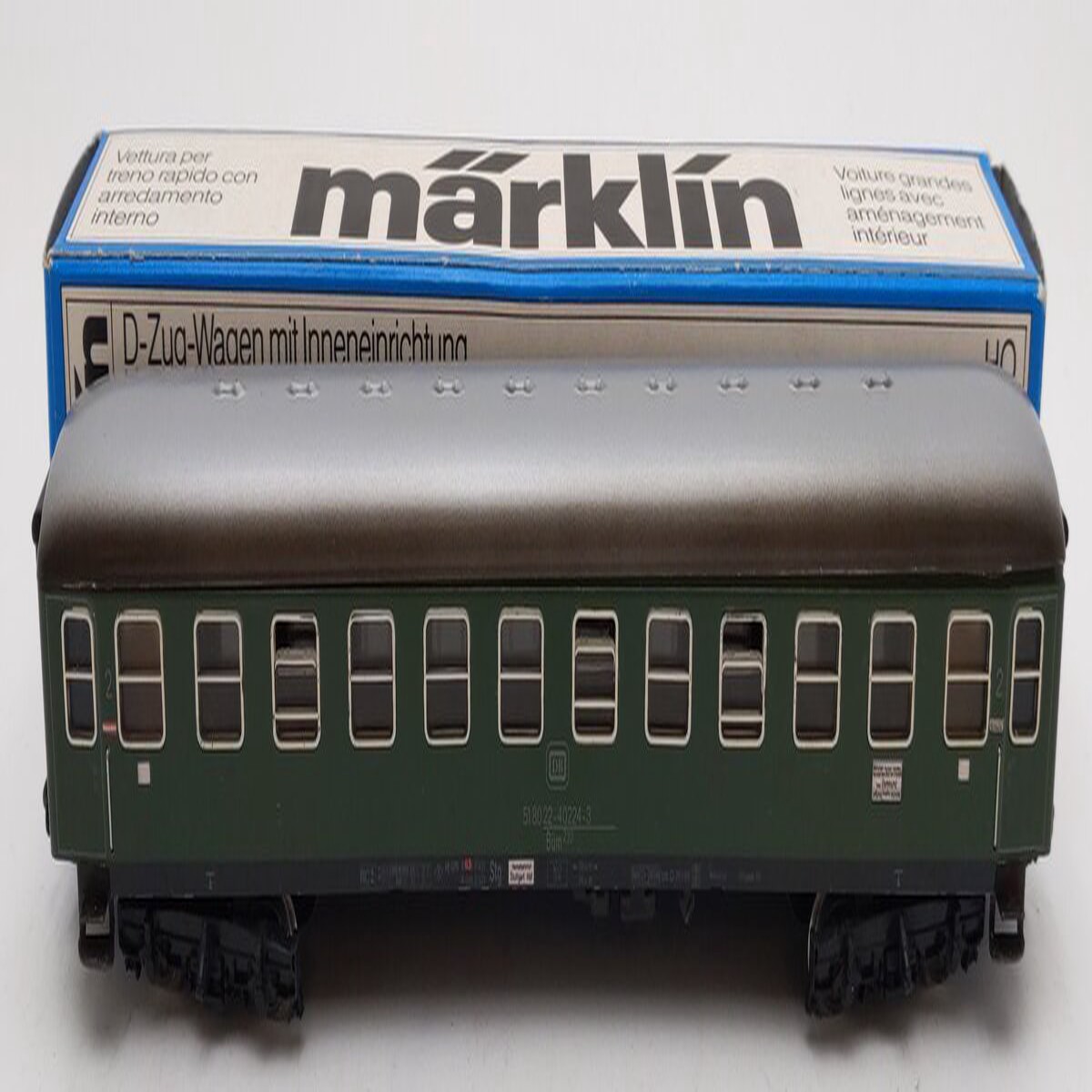 Marklin 4052 HO DB 2nd Class Green Express Coach EX/Box