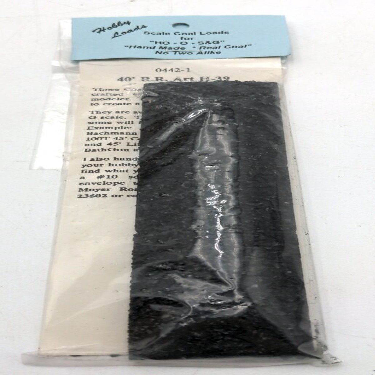 Hobby Loads 0442-1 S Scale 40' R.R Art H-39 Coal Load