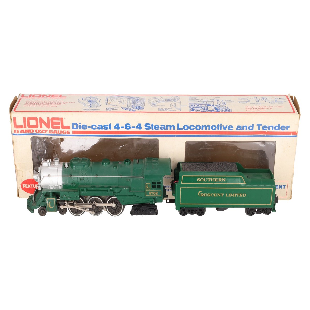 Lionel 6-8702 O Gauge Southern Crescent 4-6-4 Steam Locomotive & Tender #8702 EX/Box