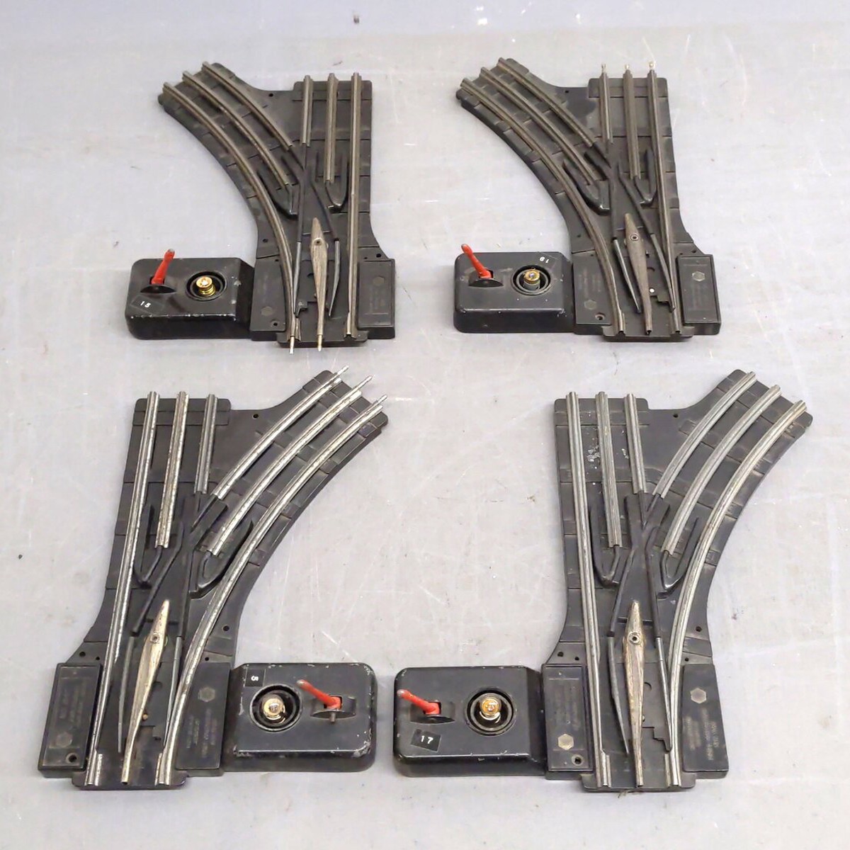 Lionel O42 Vintage O Manual Left-Hand & Right-Hand Switches (2 Pairs) VG