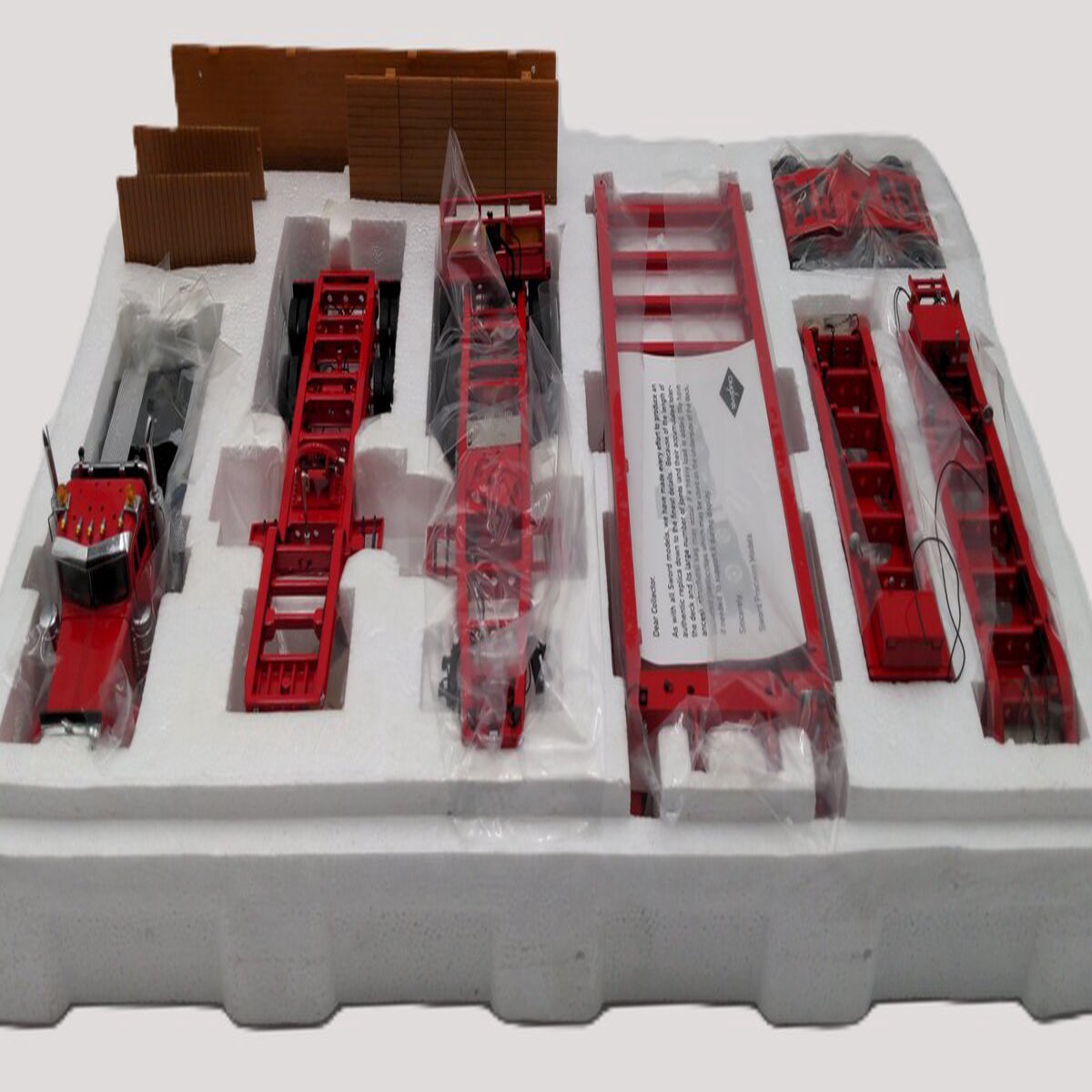 Sword Models SW2033-R 1:50 Red Peterbilt 379 Tractor w/Nelson 3x3x3 Beam Trailer