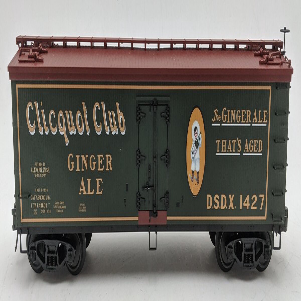 Atlas 8195 O Gauge Clicquot Club Woodsided Refrigerator Car #1427 (3-Rail) LN
