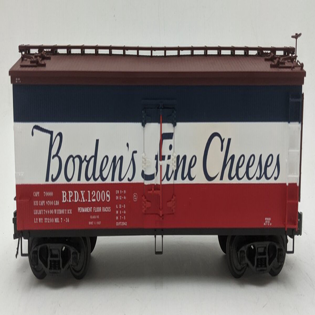 Atlas 8090A O Scale "Borden's Fine Cheese" 40' Wood Reefer #12008 (3-Rail) VG