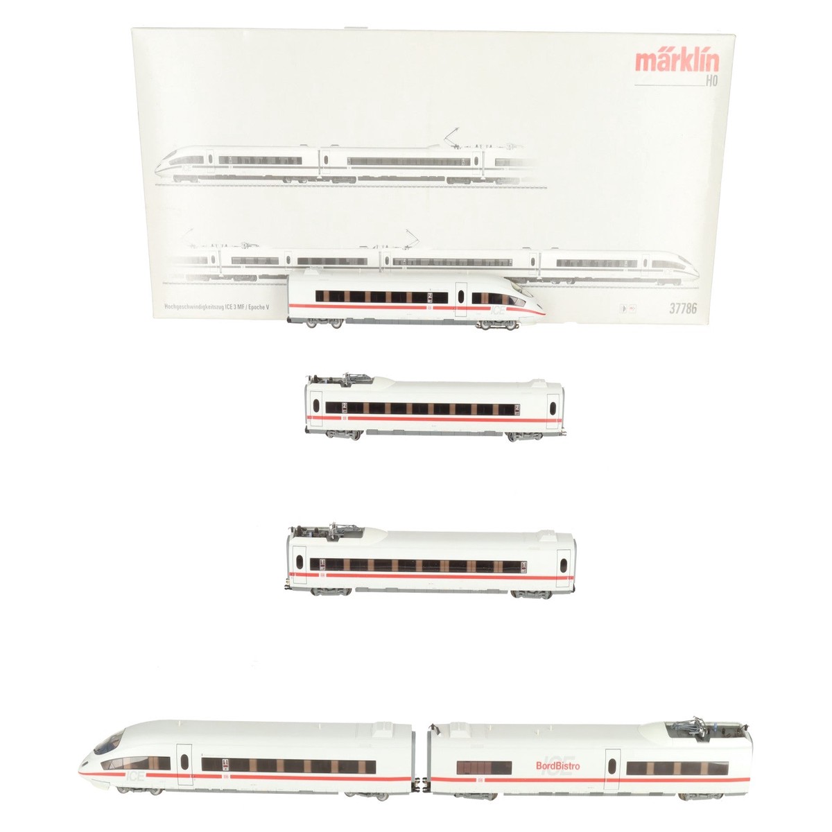 Marklin 37786 HO HDgtl ICE 3 Powered Rail Car Set w/Sound EX/Box