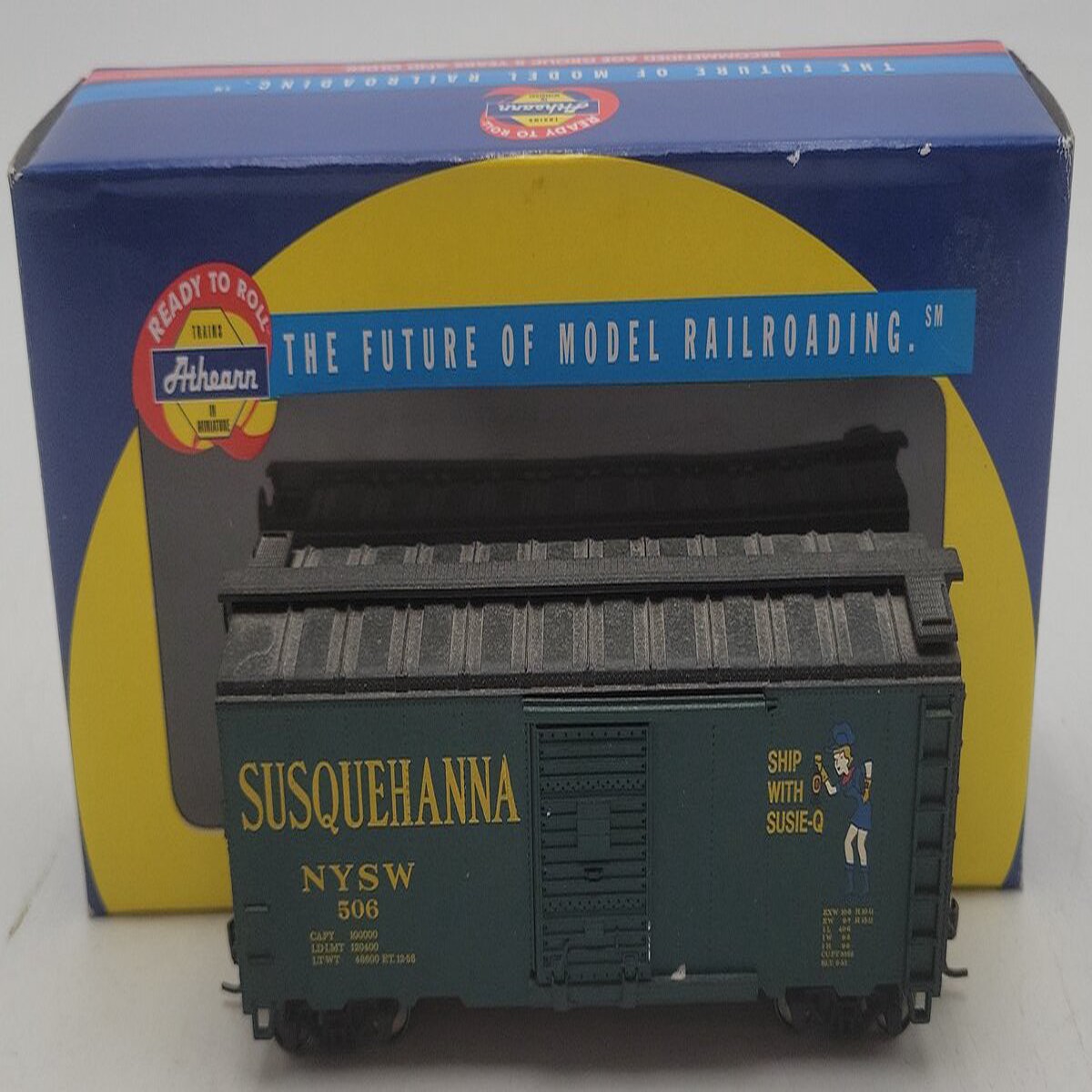 Athearn 7005 HO Scale Susquehanna 40' Boxcar #508 VG/Box