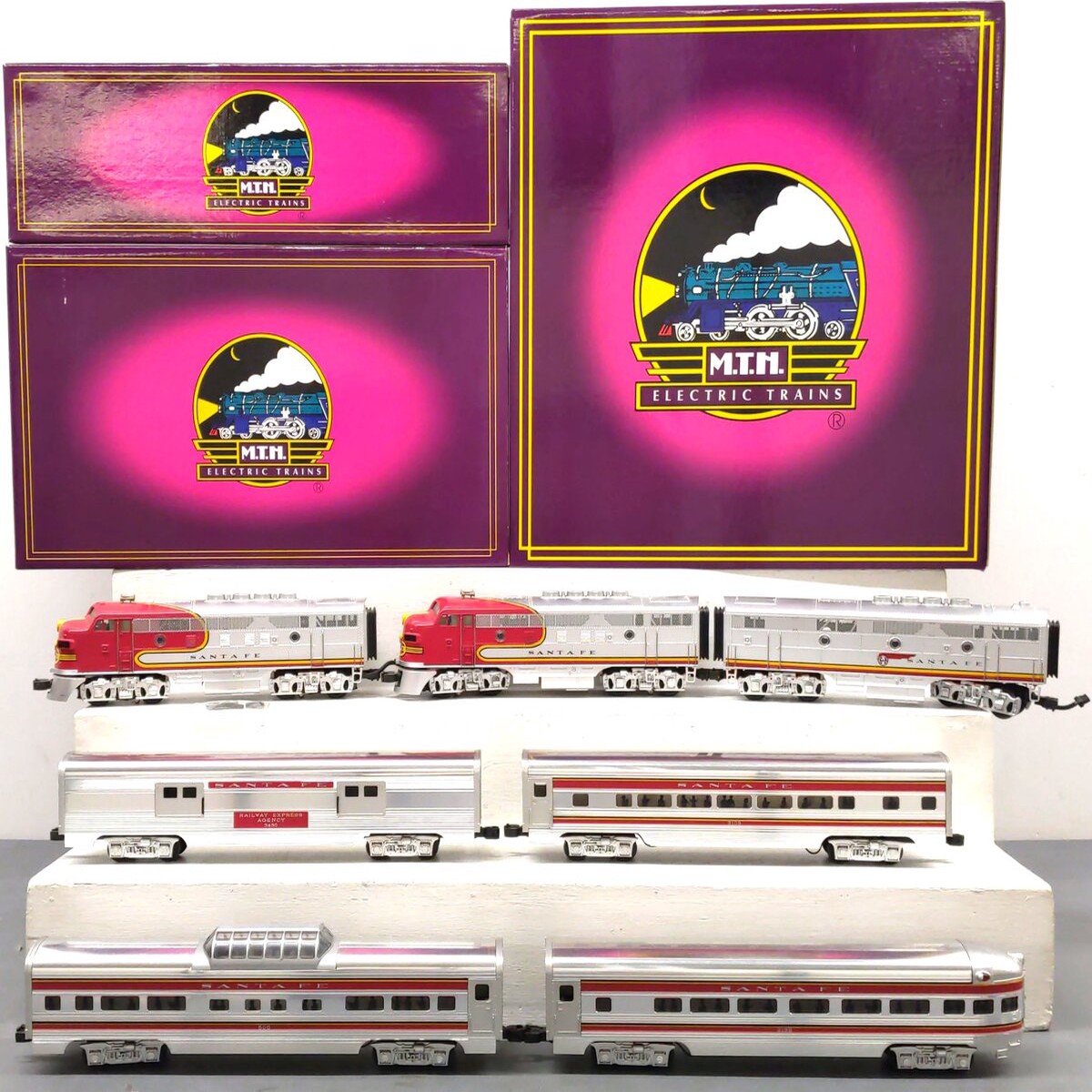 MTH 30-2153-1 O Santa Fe El-Capitan Diesel Locomotive Set w/PS1 EX/Box