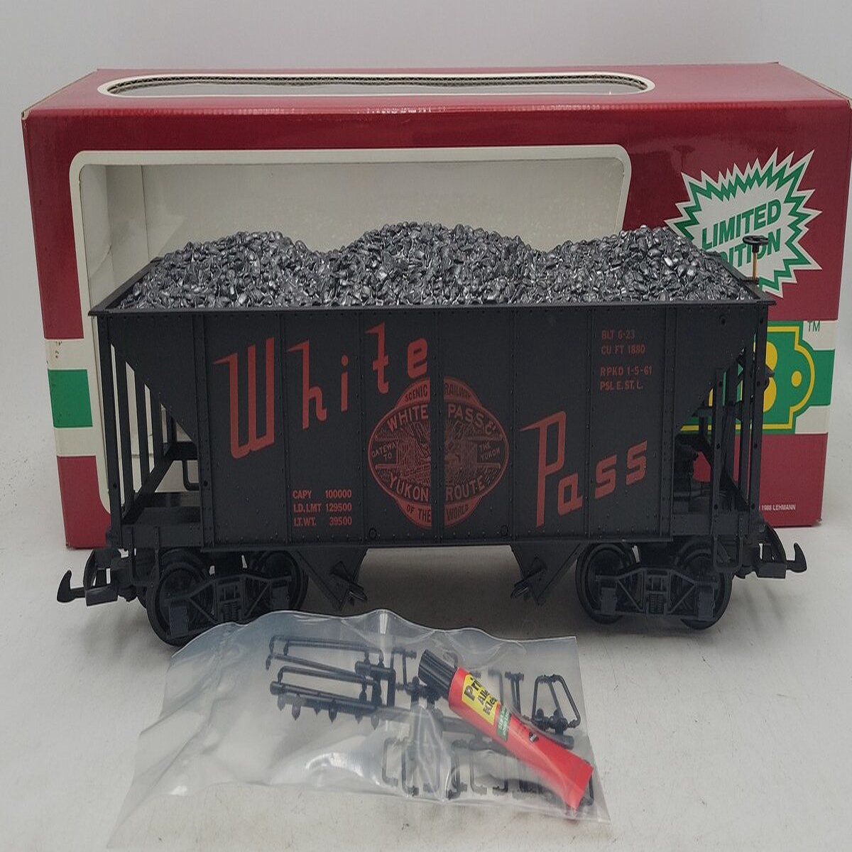 LGB 4076- W 02 G scale White Pass Coal Hopper LN/Box