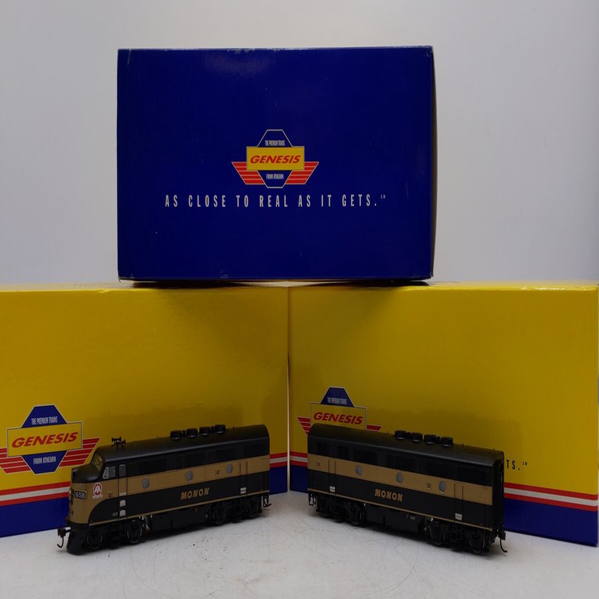Athearn G2516 HO Monon F-3A/ F3-B Diesel Locomotive Set # 65B/ 63C LN/Box
