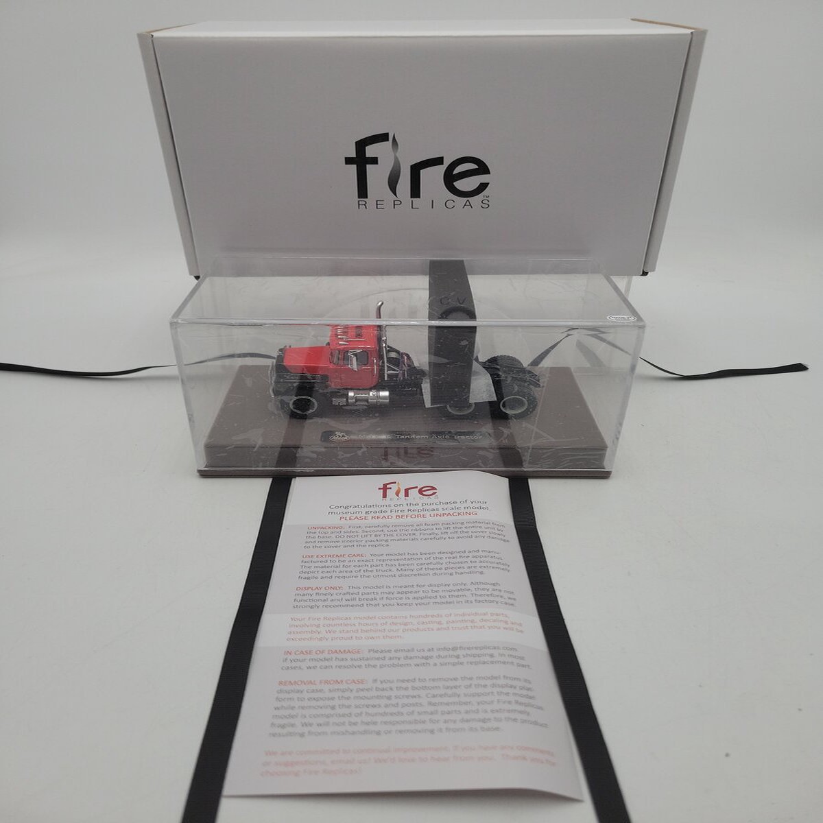 Fire Replicas FR103-2 1:50 Scale Red/Black Mack R Tandem Axle Tractor W/Case LN/Box