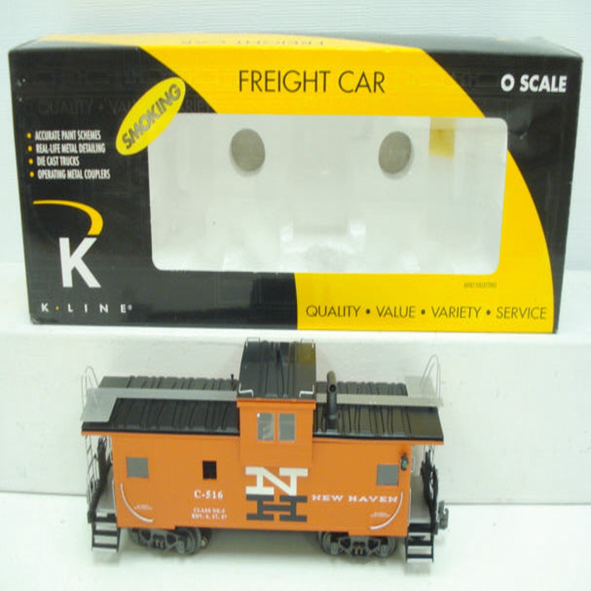K-Line K613-1791 O Gauge New Haven Extended Vision Smoking Caboose #C-516 LN/Box