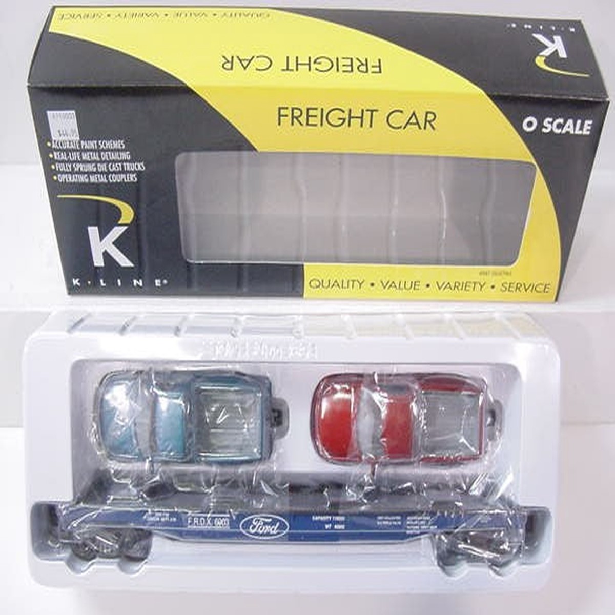 K-Line K691-6003 O Gauge Ford Flatcar with 2 Ford F150s LN/Box