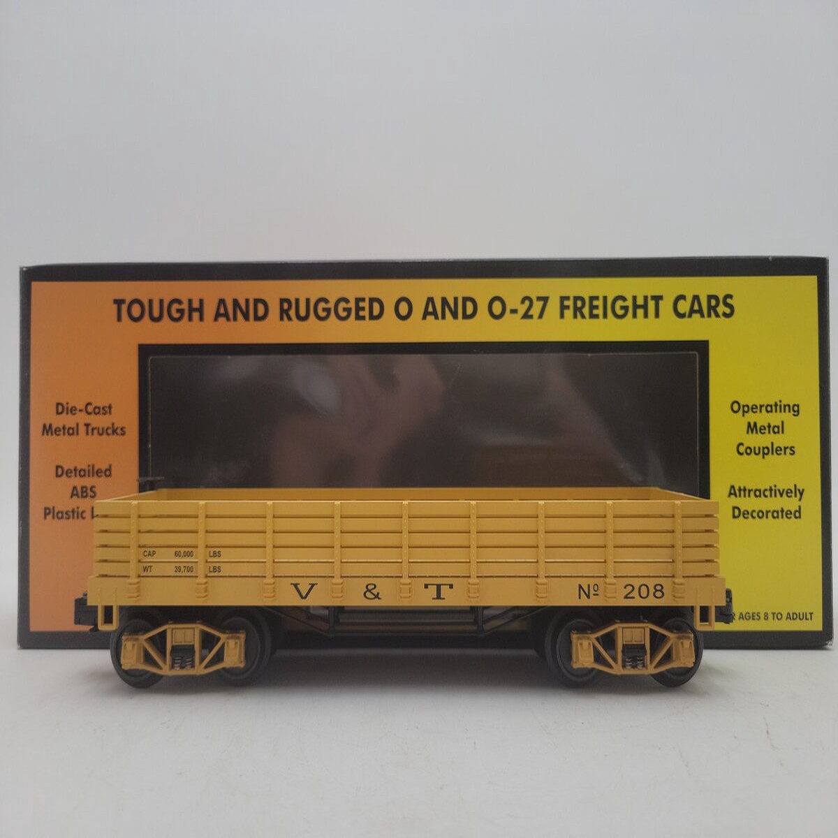 MTH 30-7262 O Gauge Virginia & Truckee 19th Century Gondola #208 EX/Box
