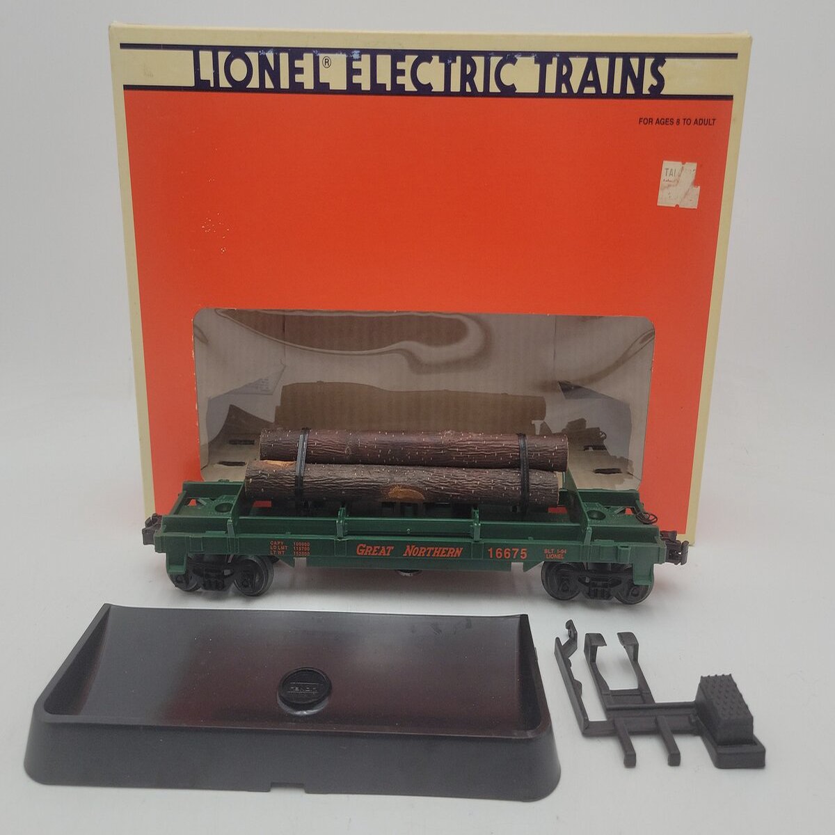 Lionel 6-16675 Great Northern Operating Log Dump Car EX/Box